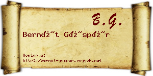 Bernát Gáspár névjegykártya